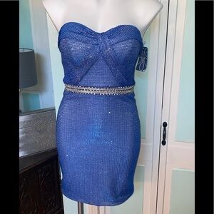 Size 4 Cobalt Blue Sparkle Cocktail Homecoming short dress